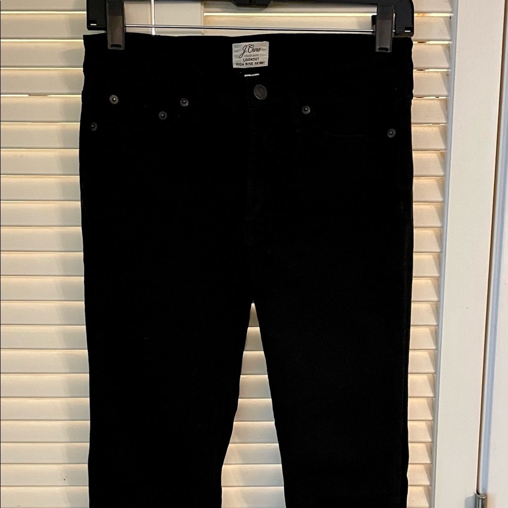 J. Crew Lookout High Rise Skinny Jean in Black Denim